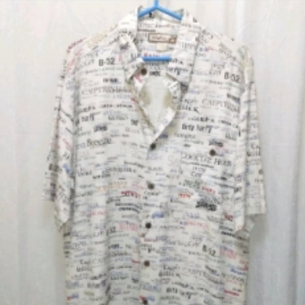 Bohio By JMP Mens Silk Short Sleeve Button Front Collared Shirt sz L pre-owned